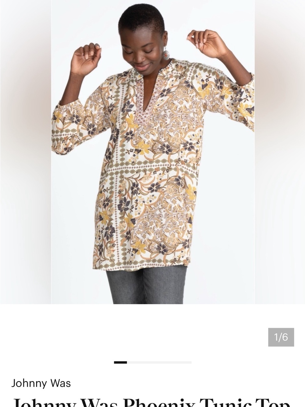 Spell Floral Paisley Tunic in Yellow and Cream
